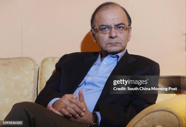 Arun Jaitley, India's finance minister, meet the press in Island Shangri-la, Admiralty. 20SEP15