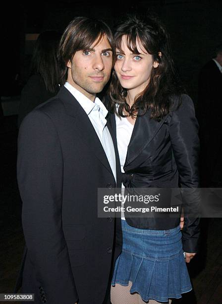 Jason Schwartzman and Zooey Deschanel during 2004 Toronto International Film Festival - Fox Searchlight Party Hosted by Gucci in Toronto, Ontario,...