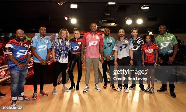 Bun B, William Jackson III, Tyler Crispen,Angela Rummans, PJ Tucker,Chris Paul,Mookie Betts,Aric Almirola,Gazmine Mason and Terrell Owens during the...