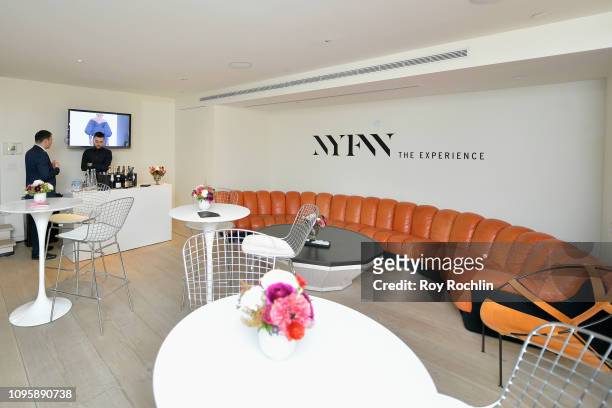 An empty view of the Gallery I Skybox Lounge in Spring Studios during New York Fashion Week: The Shows at Spring Studios on February 8, 2019 in New...