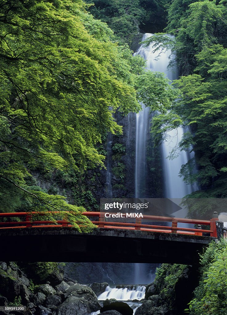 Minoh Waterfall and Takimi Bridge, Minoh, Osaka, Japan