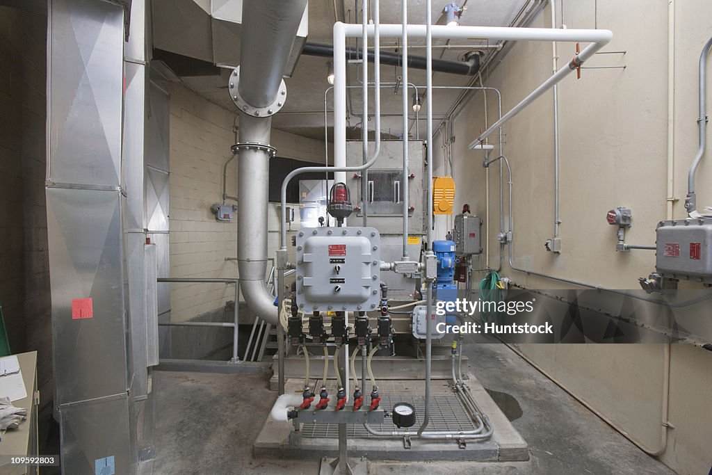 Pneumatic controls and instrumentation at a water treatment plant
