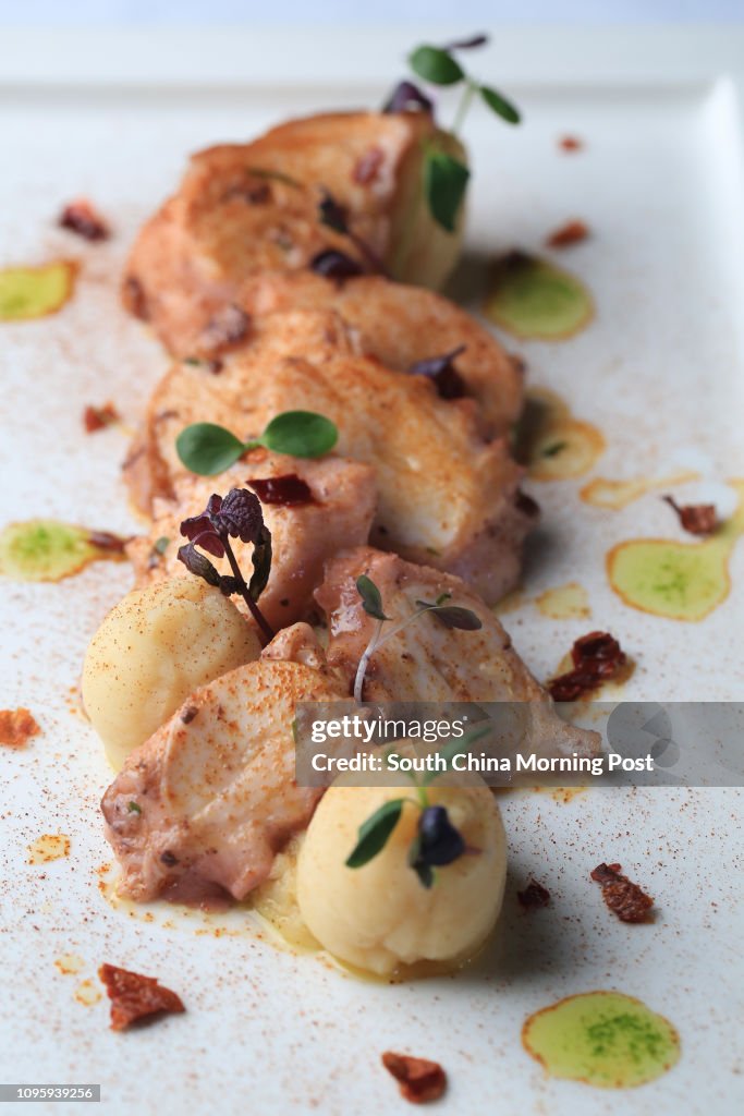 Octopus gallega potato, a dish from Fishsteria restaurant in Wan Chai. 14DEC15  [RESTAURANT REVIEW]  PHOTO / Paul YEUNG