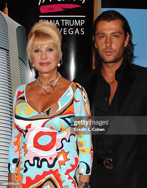 Ivana Trump and Rossano Rubicondi during Ivana Las Vegas Cocktail Party at Regent Beverly Wilshire Hotel in Beverly Hills, California, United States.