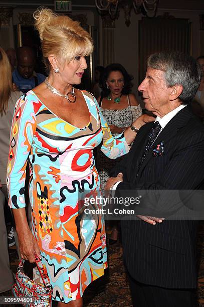 Ivana Trump and Norman Brokaw during Ivana Las Vegas Cocktail Party at Regent Beverly Wilshire Hotel in Beverly Hills, California, United States.