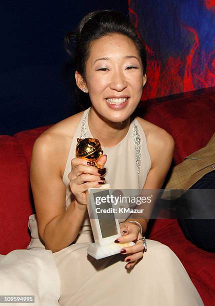 Sandra Oh during InStyle & Warner Bros. 2006 Golden Globes After Party - Inside at Beverly Hilton in Beverly Hills, California, United States.