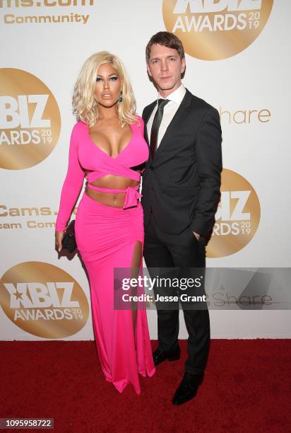 Bridgette B and Markus Dupree attend the 2019 XBIZ Awards on January 17, 2019 in Los Angeles, California.