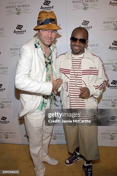 Dave Meyers and Jermaine Dupri during 2005 MTV VMA - Boost Mobile Party Hosted by Jermaine Dupri and Dave Meyers - Boost Mobile Villa - Casa...