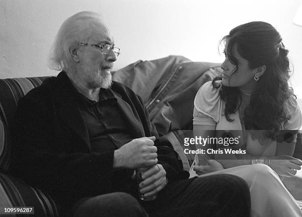 Robert Towne and Salma Hayek during 21st Annual Santa Barbara International Film Festival - Retrospective in Black & White by Chris Weeks in Santa...