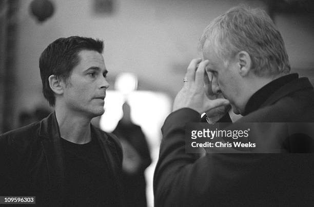 Rob Lowe and James Cameron during 21st Annual Santa Barbara International Film Festival - Retrospective in Black & White by Chris Weeks in Santa...