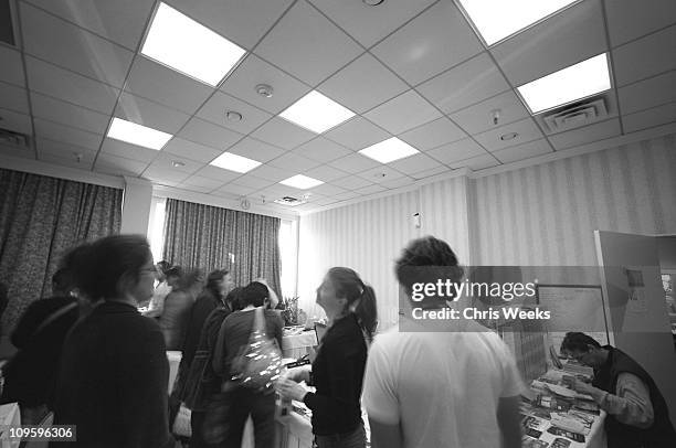 Press center atmosphere during 21st Annual Santa Barbara International Film Festival - Retrospective in Black & White by Chris Weeks in Santa...