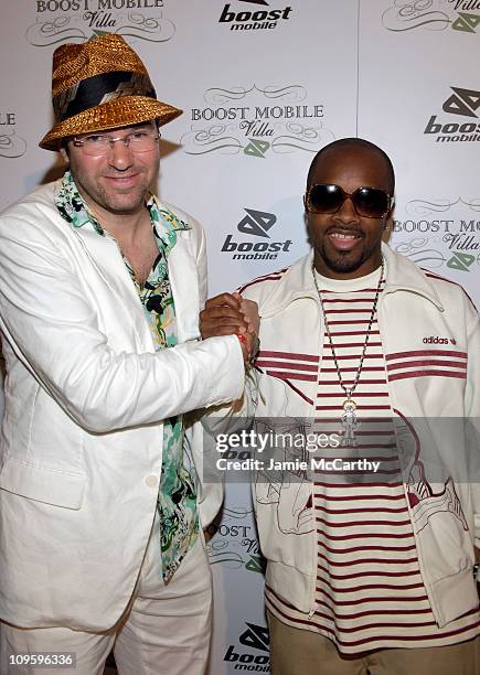 Dave Meyers and Jermaine Dupri during 2005 MTV VMA - Boost Mobile Party Hosted by Jermaine Dupri and Dave Meyers - Boost Mobile Villa - Casa...