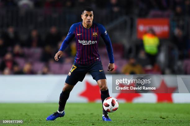 Jeison Murillo of FC Barcelona runs with the ball during the Copa del Rey Round of 16 match between FC Barcelona and Levante at Camp Nou on January...