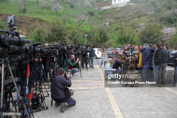 Engineer Angel Garcia, in charge of the rescue operation, talks to the press about the building of a vertical tunnel to reach toddler Julen Rosello,...