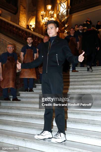 Actor Eddie Peng attends the Berluti Menswear Fall/Winter 2019-2020 show as part of Paris Fashion Week on January 18, 2019 in Paris, France.