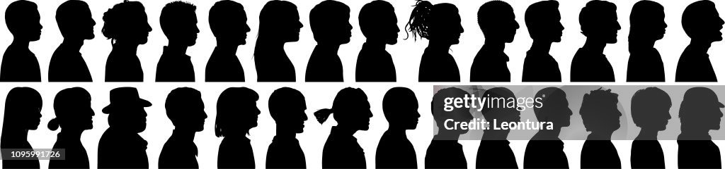 Highly Detailed Profiles High-Res Vector Graphic - Getty Images