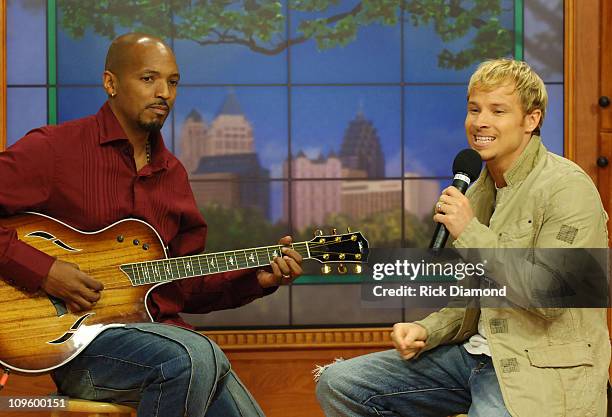 Skip Dorsey and Brian Littrell during Brian Littrell Visits "Good Morning Atlanta" To Promote His Album "Welcome Home" - May 2, 2006 at FOX 5 Studios...