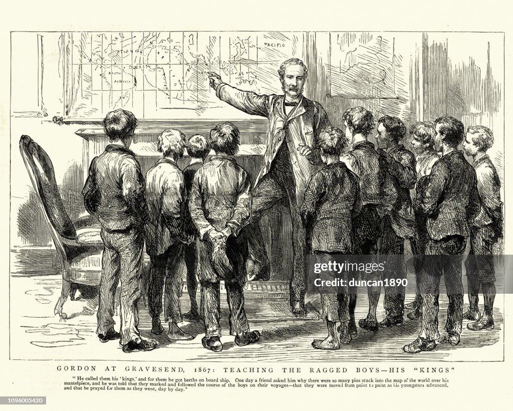 General Charles George Gordon teaching ragged boys at Gravesend, 1867