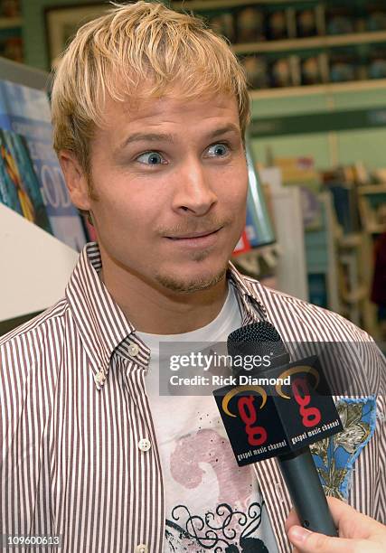 Brian Littrell during Brian Littrell Visits "Good Morning Atlanta" To Promote His Album "Welcome Home" - May 2, 2006 at FOX 5 Studios in Atlanta,...