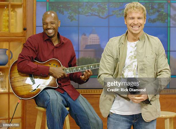Skip Dorsey and Brian Littrell during Brian Littrell Visits "Good Morning Atlanta" To Promote His Album "Welcome Home" - May 2, 2006 at FOX 5 Studios...