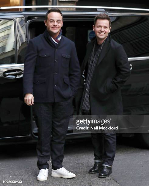 Ant McPartlin and Declan Donnelly arrive at The Royal Palladium for Britain's Got Talent auditions on January 18, 2019 in London, England.