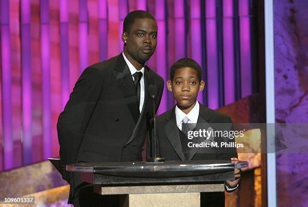 Chris Rock and Tyler James Williams, presenters during The 37th Annual NAACP Image Awards - Show at Shrine Auditorium in Los Angeles, California,...