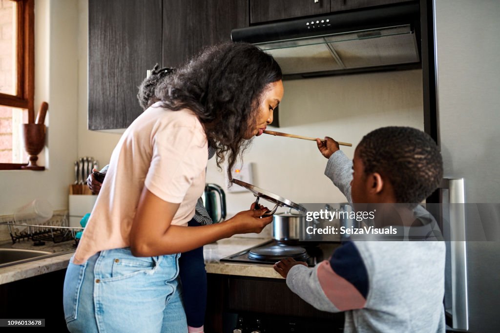 Mommy gets the first taste
