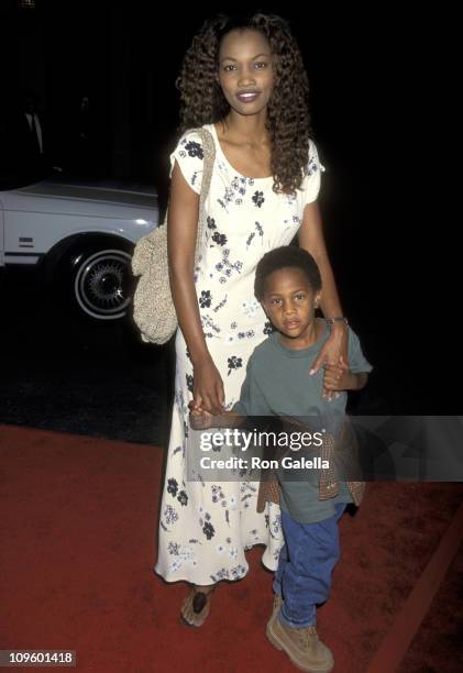 Garcelle Beauvais and Son Oliver Saunders during "Cinderella" Release on Video at Walt Disney Studios in Burbank, California, United States.