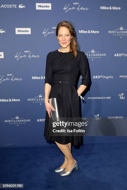 German actress Tessa Mittelstaedt attends the Blue Hour Party hosted by ARD during the 69th Berlinale International Film Festival at Haus der...