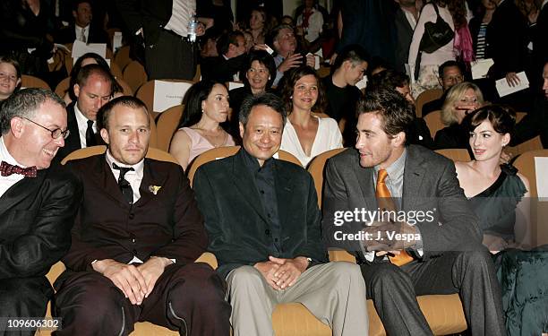 James Schamus, Heath Ledger, Ang Lee, Jake Gyllenhaal and Anne Hathaway