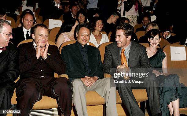 James Schamus, Heath Ledger, Ang Lee, Jake Gyllenhaal and Anne Hathaway