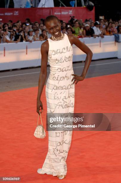 Alek Wek during 2005 Venice Film Festival - "Casanova" Premiere - Red Carpet at Palazzo del Cinema in Venice Lido, Italy.