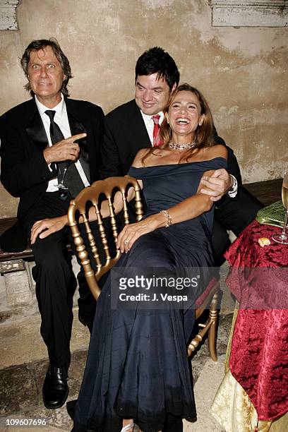 Lassa Hallstrom, Oliver Platt and Lena Olin during 2005 Venice Film Festival - "Casanova" Party - Inside at Palazzo Ducale in Venice Lido, Italy.