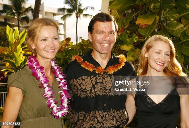Joan Allen, Chris Leudi and Patricia Clarkson during 2006 Maui Film Festival - Opening Night Twilight Reception at Fairmont KeaLani Hotel in Maui,...