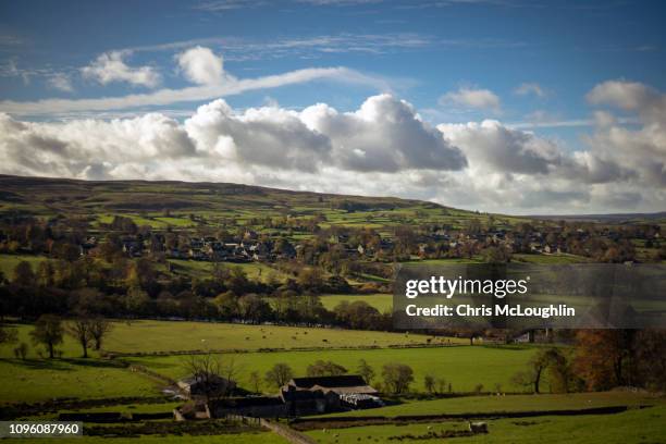 farmland in the teesdale area - edward-lambton-7th-earl-of-durham stockfoto's en -beelden