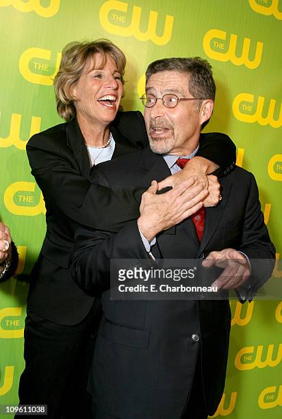 Nancy Tellem and Barry Meyer during The CW Launch Party - Inside at WB Main Lot in Burbank, California, United States.