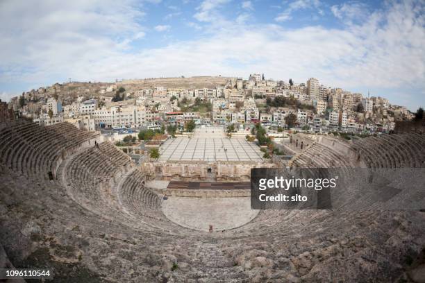 amman roman amphitheatre, jordan - amman stock pictures, royalty-free photos & images