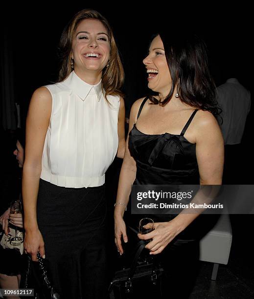 Maria Menounos and Fran Drescher during Icons in Black & White - Tribute to American Fashion Designers at Whitney Museum in New York.