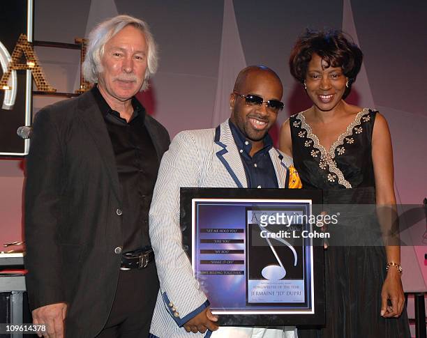 Todd Brabec, Jermaine Dupri and Jeanie Weems during 19th Annual ASCAP Rhythm & Soul Awards - Award Show at Beverly Hilton Hotel in Beverly Hills,...
