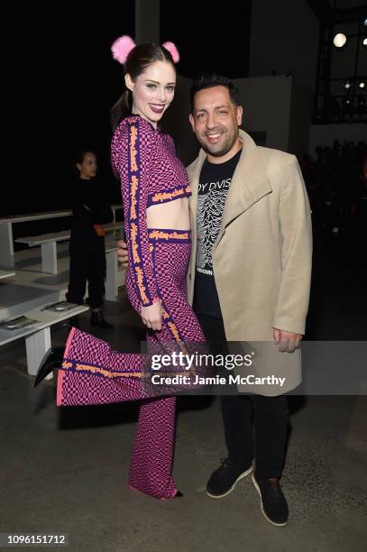 Coco Rocha and James Conran attend the Jeremy Scott front row during New York Fashion Week: The Shows at Gallery I at Spring Studios on February 8,...