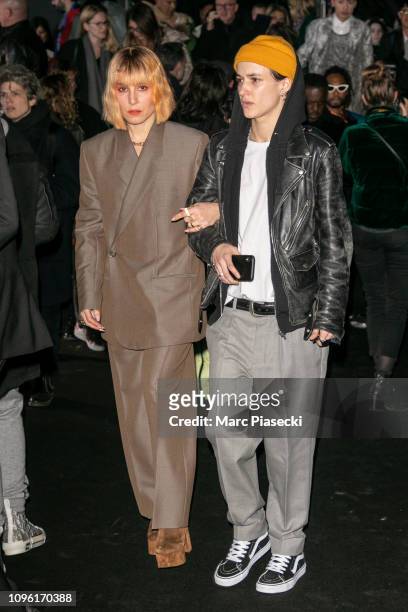 Actress Noomi Rapace and Agathe Mougin attend the Dior Homme Menswear Fall/Winter 2019-2020 show as part of Paris Fashion Week on January 18, 2019 in...
