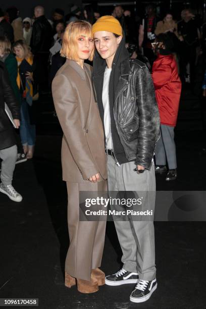 Actress Noomi Rapace and Agathe Mougin attend the Dior Homme Menswear Fall/Winter 2019-2020 show as part of Paris Fashion Week on January 18, 2019 in...