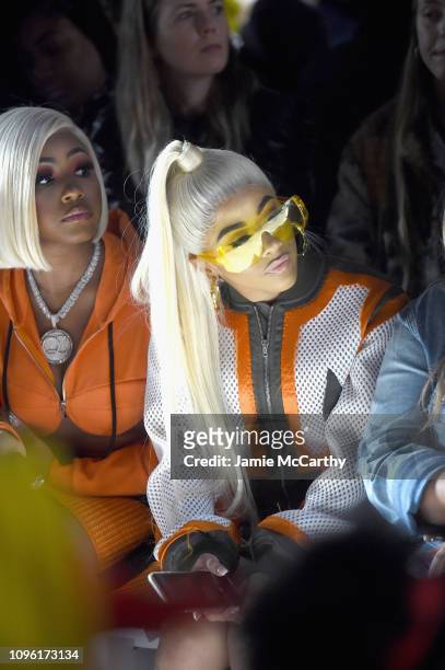 Yung Miami of the City Girls and Hennessy Carolina attend the Jeremy Scott front row during New York Fashion Week: The Shows at Gallery I at Spring...