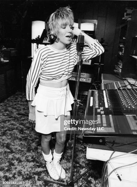 Singer Debbie Gibson practices in the studio in the basement of her home in Merrick, New York on June 11, 1987.