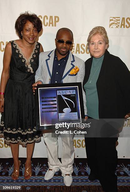 Jeanie Weems, Jermaine Dupri and Marilyn Bergman during 19th Annual ASCAP Rhythm & Soul Awards - Press Room at Beverly Hilton Hotel in Beverly Hills,...