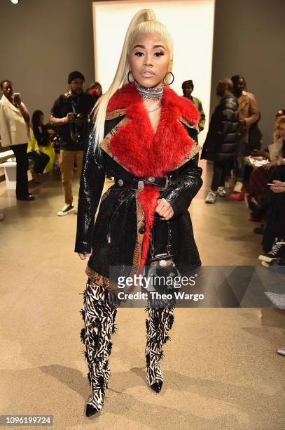 Hennessy Carolina attends the Kim Shui front row during New York Fashion Week: The Shows at Gallery II at Spring Studios on February 8, 2019 in New...