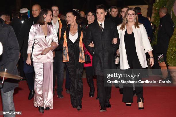 Pauline Ducruet, Princess Stephanie of Monaco, Louis Ducruet and Camille Gottlieb attend the 43rd International Circus Festival of Monte-Carlo on...