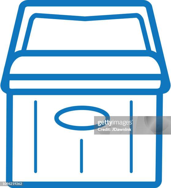 summer ice drink cooler outline line art flat icons - cooler stock illustrations