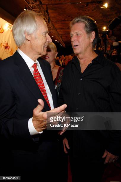 Sir George Martin and Brian Wilson during "LOVE": Cirque du Soleil Celebrates the Musical Legacy of The Beatles - Red Carpet at The Mirage Hotel and...