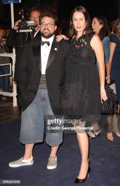 Kevin Smith and Jennifer Schwalbach Smith during 2006 Cannes Film Festival - "Clerks II" Premiere at Palais des Festival in Cannes, France.